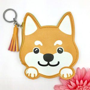 🥳HP!🥳 Corgi Dog Faux Leather Coin Purse Key Ring